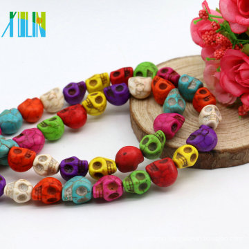 Factory Sales M0008 Mix Color Skull Shape Tibetan Turquoise Stone Necklace Iran Turquoise Gemstone Synthetic Turquoise Drop